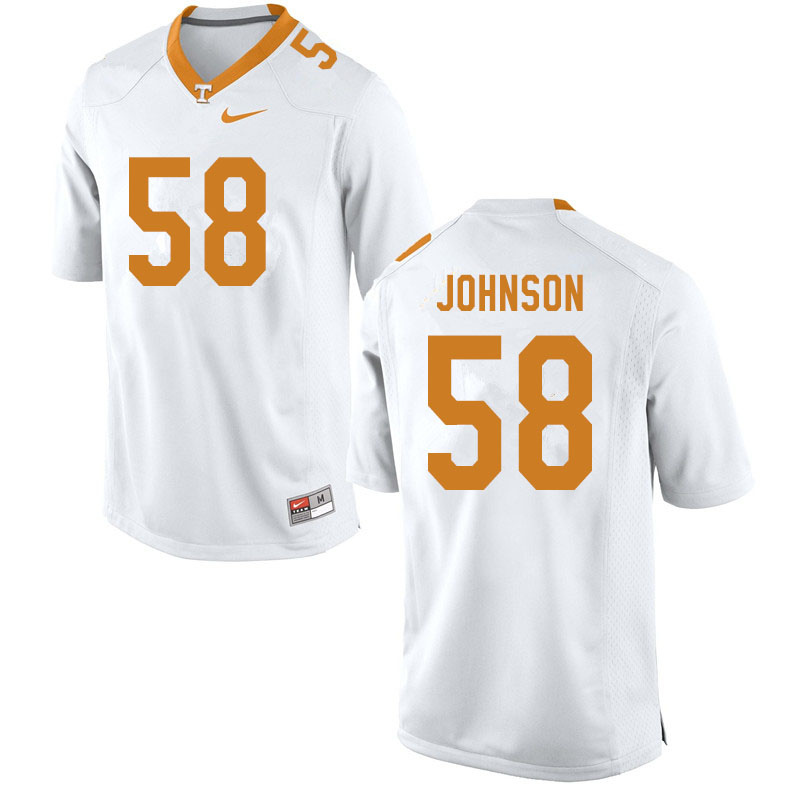 Men #58 Jahmir Johnson Tennessee Volunteers College Football Jerseys Sale-White